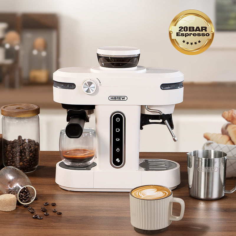 HiBREW SemiAuto Espresso Machine with inegrated Grinder H14 Espresso