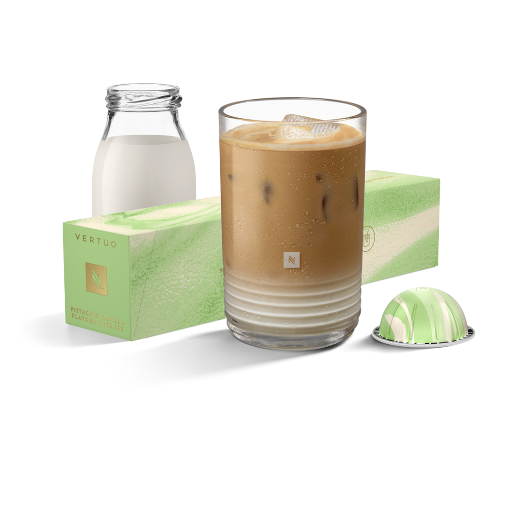 Nespresso Vertuo Barista Creations Pistachio Vanilla Flavour Over Ice- (10 Capsule Pack)