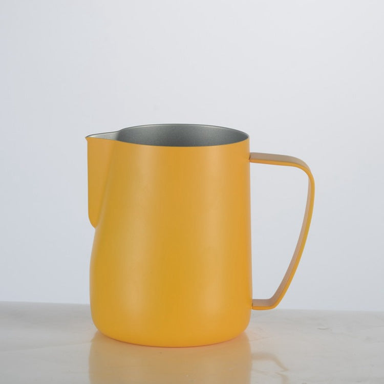 Milk Frothing Pitcher, Stainless Steel, Yellow  - 350ml