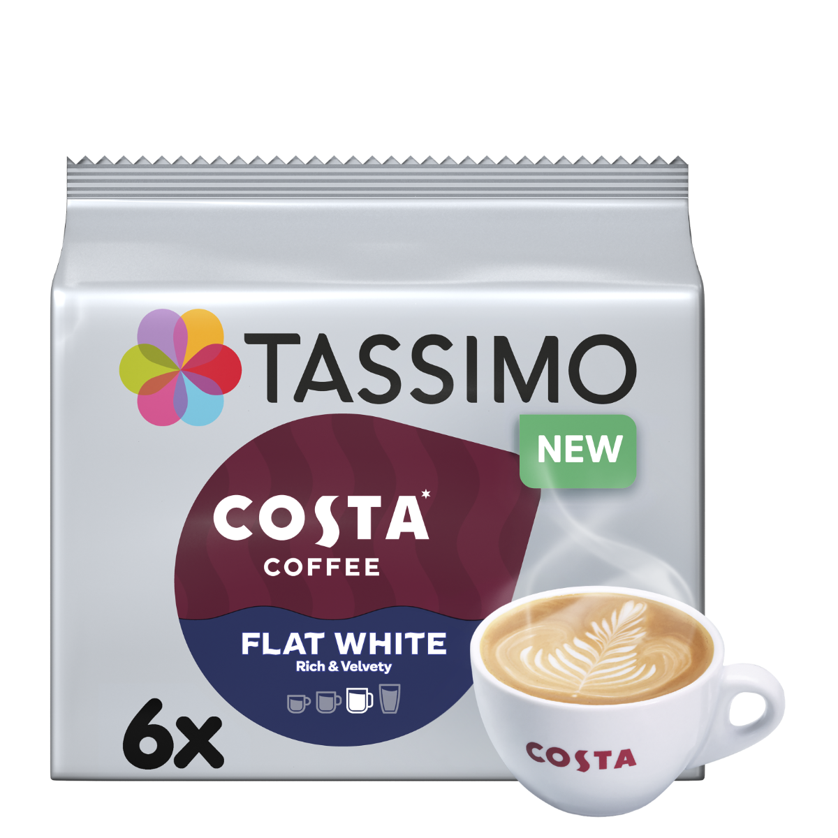 Tassimo Costa Flat White Coffee Capsules (6 Drinks) – Espresso Libya