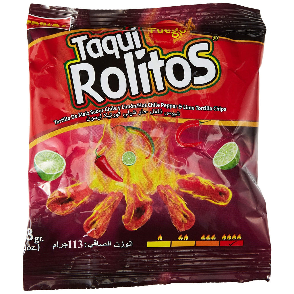 Fuego Taqui Rolitos  Pepper And Lime Flavor Tortilla Chips - 113g