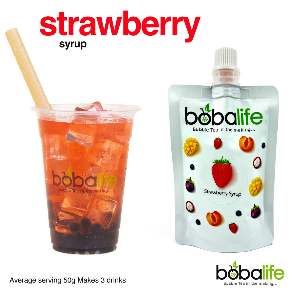 Bobalife Bubble Tea, Fruit Flavoured Syrups, Strawberry - 300g