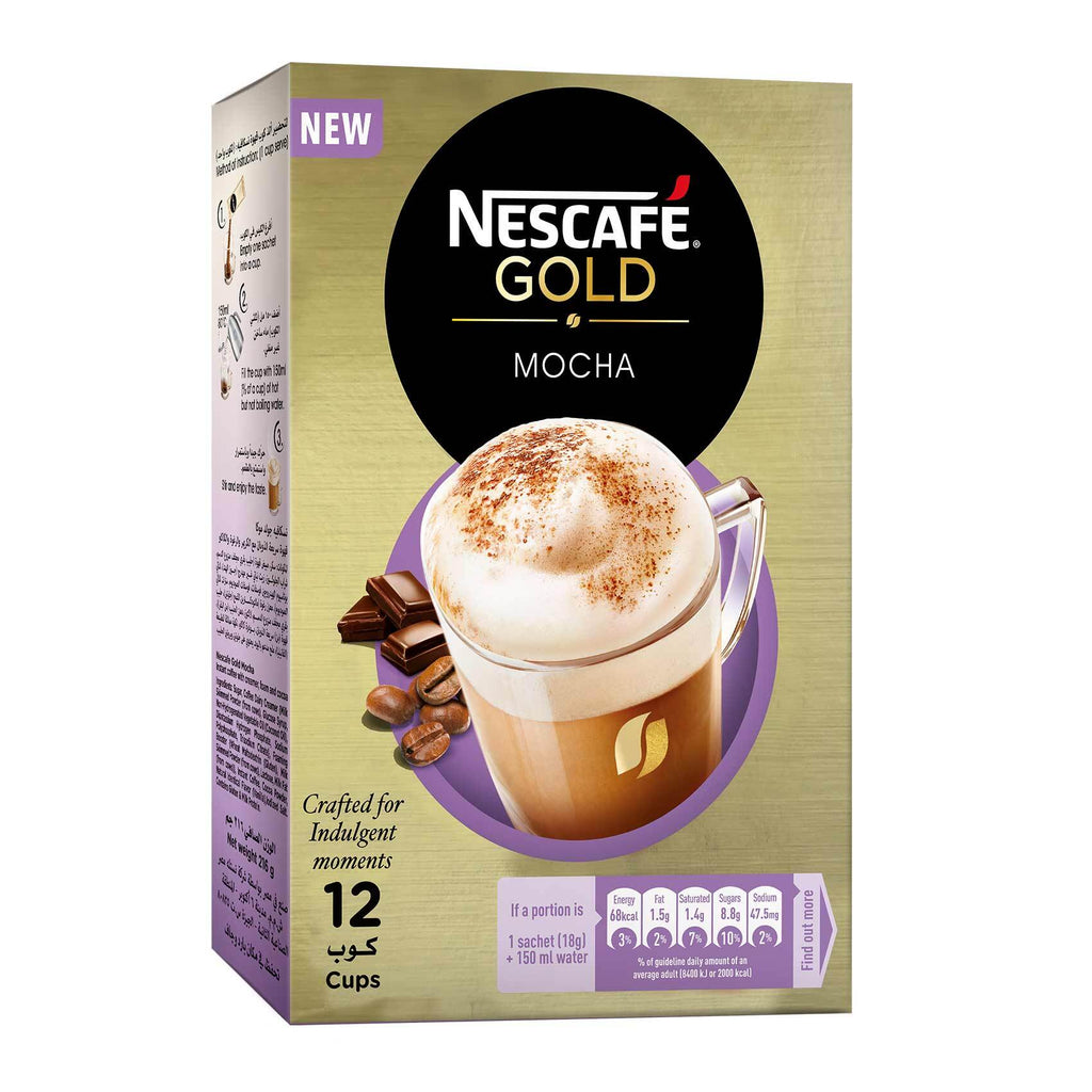 Nescafe Gold Mocha Instant Coffee (12 mugs)