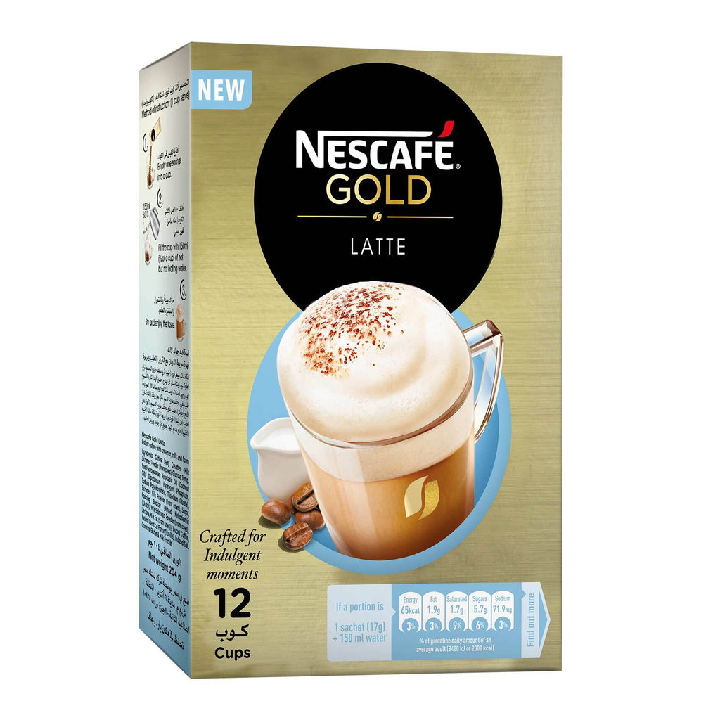 Nescafe Gold Latte Coffee  Instant Coffee (12 mugs)