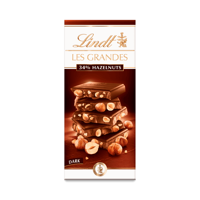 Lindt LES GRANDES Dark Hazelnut Bar 150g