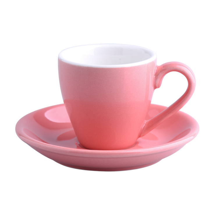 Candy Series Espresso Cup with Saucer, Ceramic - 80ml