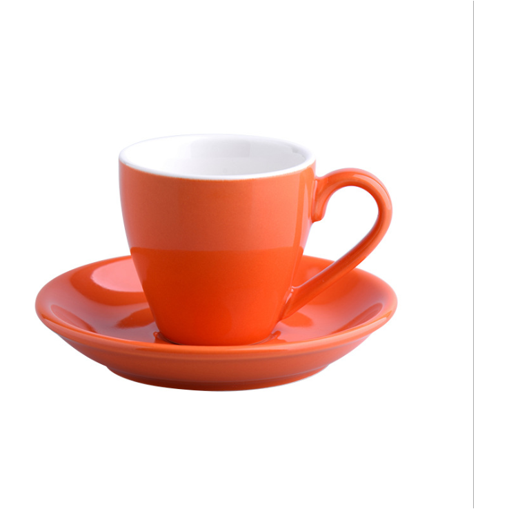 Candy Series Espresso Cup with Saucer, Ceramic - 80ml