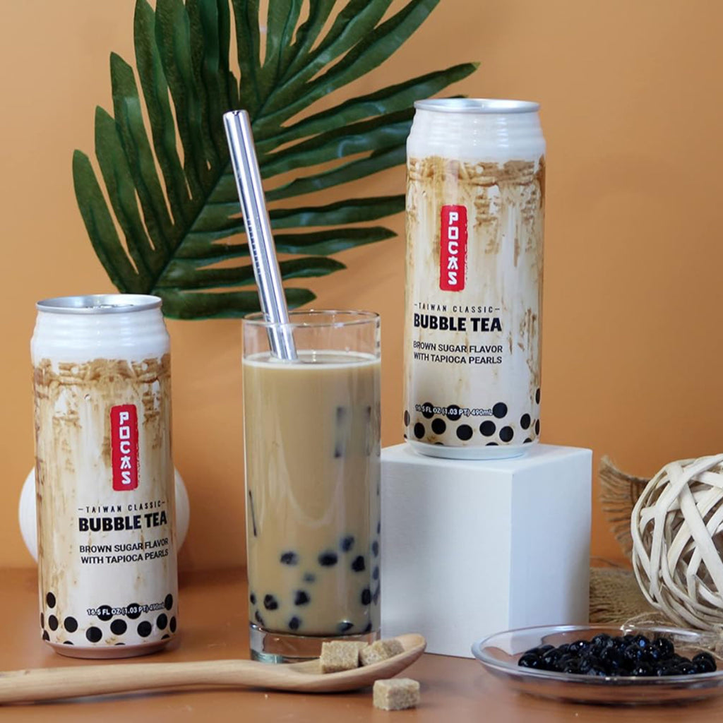 Pocas Taiwan Classic Bubble Tea Brown Sugar Flavor with Tapioca Pearls 490 ml