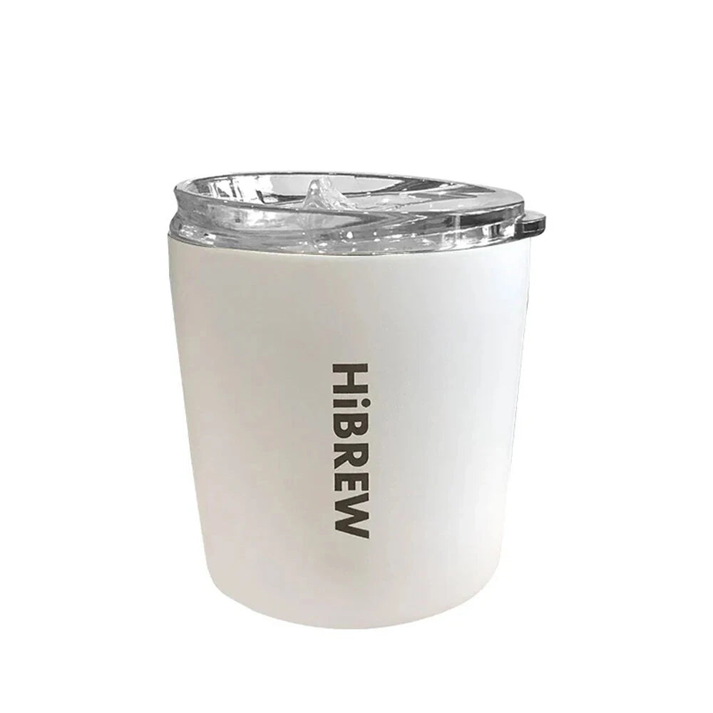 Hibrew Coffee Tumbler, Double wall Stainless steel 250ml - White
