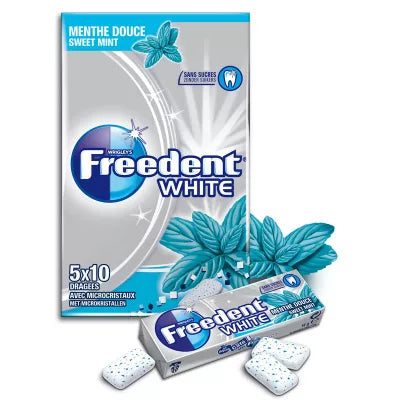 Freedent White Sugar-Free Chewing Gum with Sweet Mint Flavor 70g