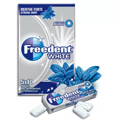 Freedent White Sugar-Free Chewing Gum Strong Mint Flavor 70g