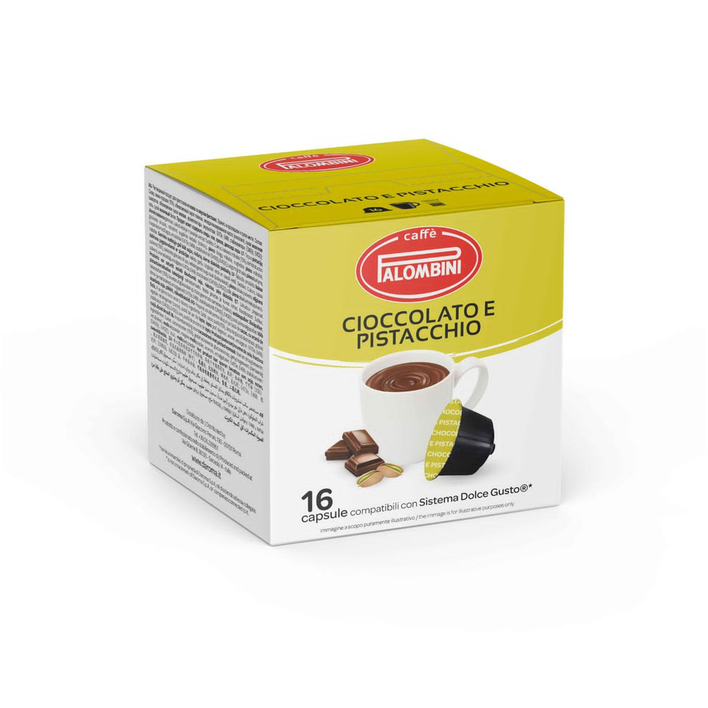 Palombini Cioccolato e Pistacchio - Dolce Gusto Compatible Capsules (16 Drinks)