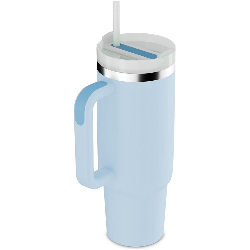 Tumbler with Handle and Lid, Stainless Steel Vacuum Insulated: 30oz - Sky Blue