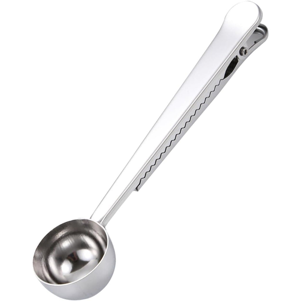 Coffee Scoop with Bag Sealing Clip, Stainless Steel