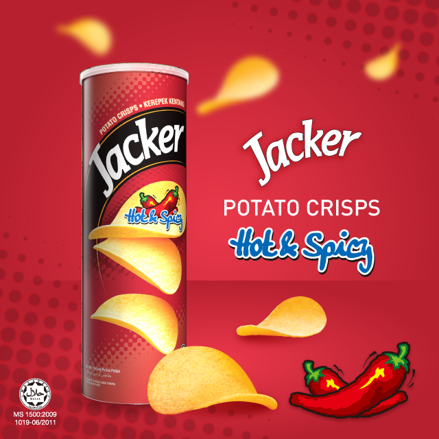 Jacker Potato Crisp with Hot & Spicy Flavor -150g