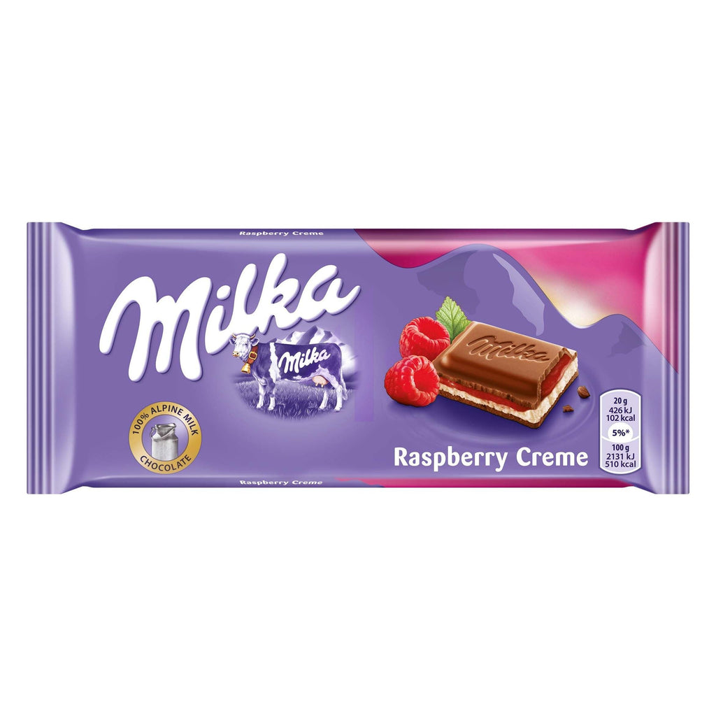 Milka Raspberry Creme Chocolate Bar - 100g