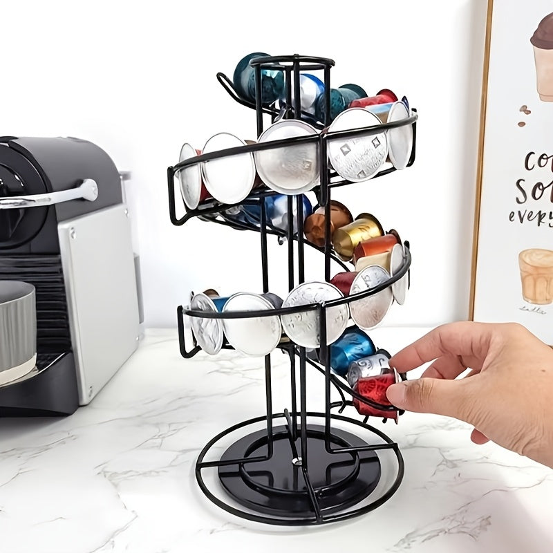 Nespresso Spiral Capsule Holder ELH204: Black - 30 Capsules