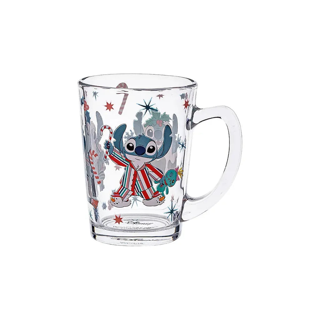 Disney Winter Stitch Glass Mug