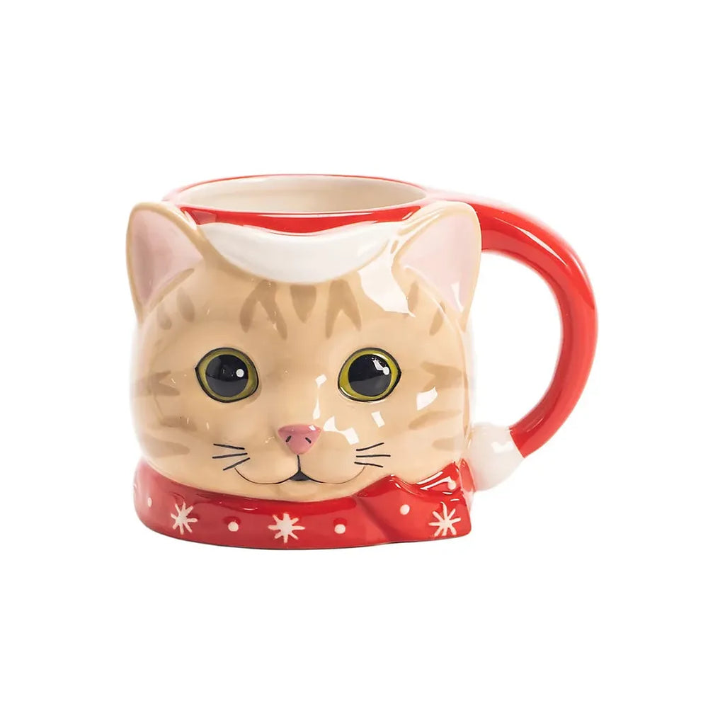 Winter Theme Cat-Shaped Mug