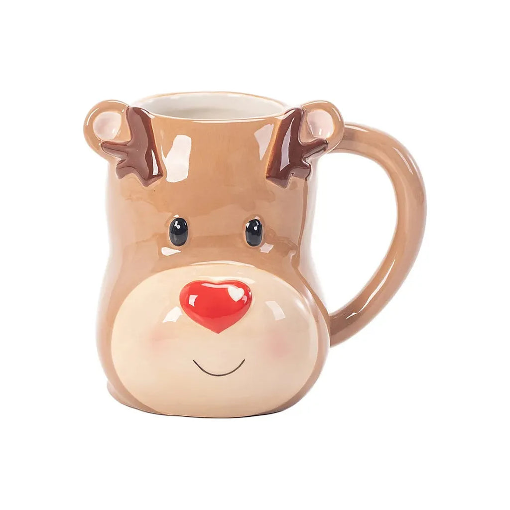 Brown Winter Reindeer-Shaped Mug