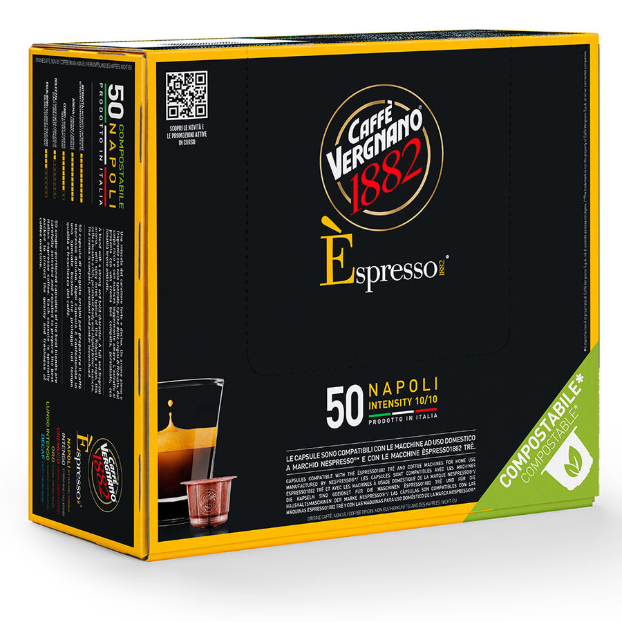 Caffe Vergnano Espresso Napoli, Nespresso Compatible - 50 Capsule Pack