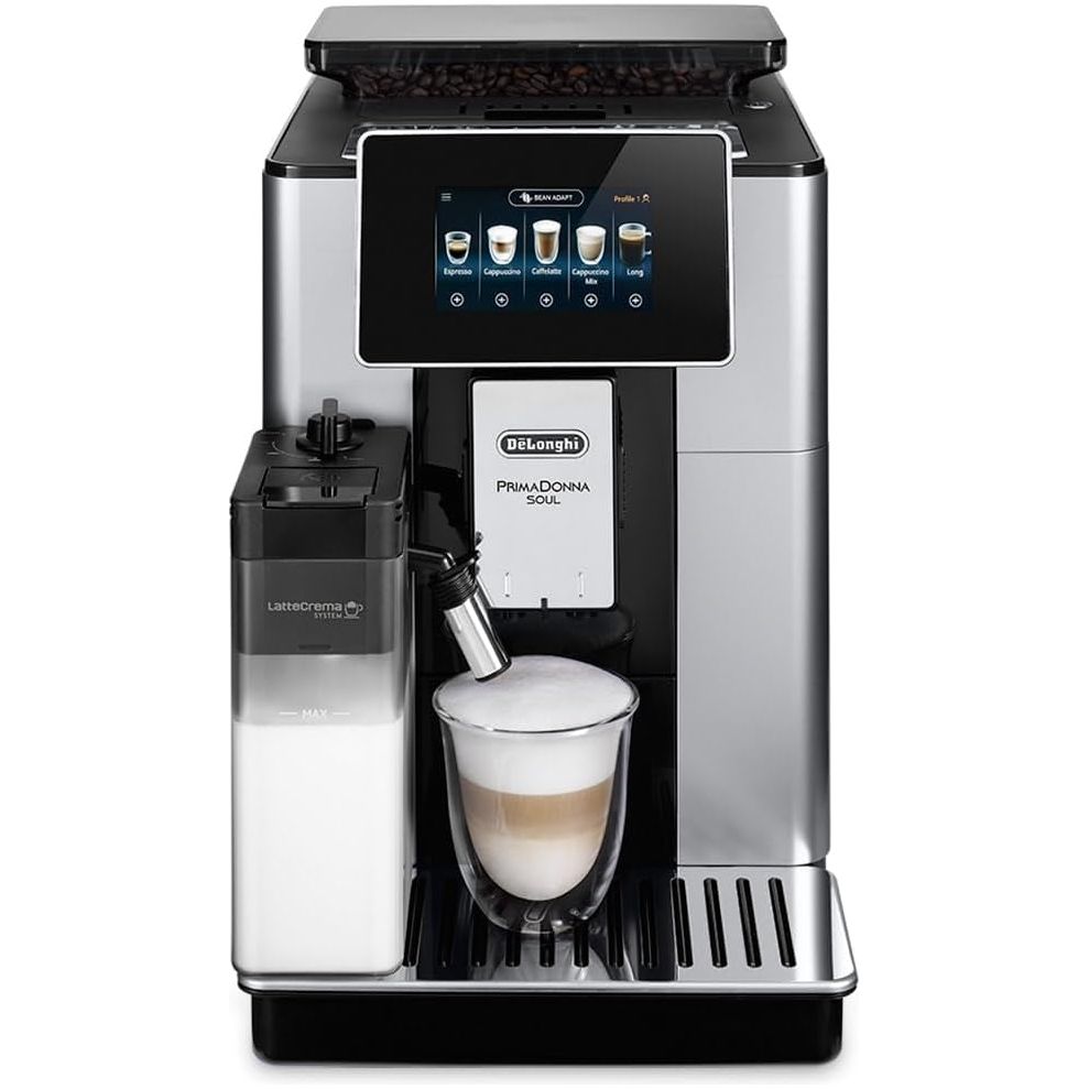 Delonghi PrimaDonna SOUL ECAM610.55.SB Smart Automatic Coffee Machine - Silver and Black