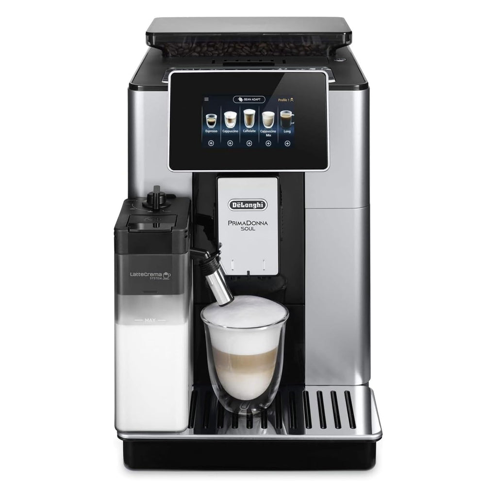 Delonghi PrimaDonna SOUL ECAM610.75.MB Smart Automatic Coffee Machine - Silver and Black