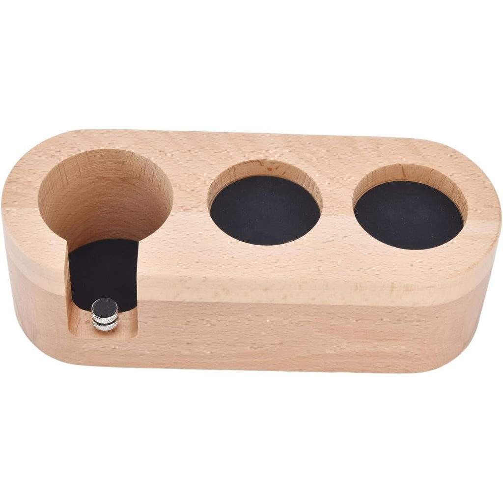 Wooden Coffee Tamper Station with 3 Holes for 51mm - 54mm Portafilters