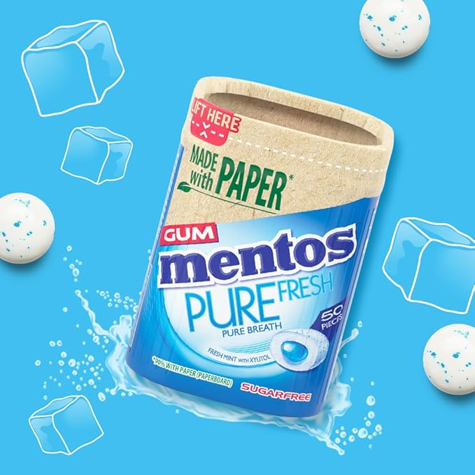 Mentos Pure Fresh Freshmint Flavour, Sugar Free Chewing Gum 100g