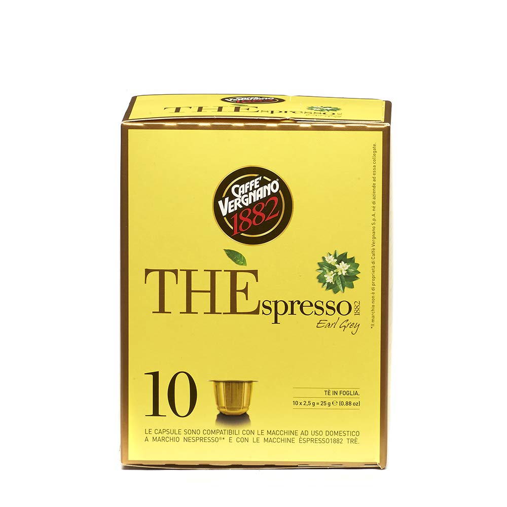 Caffe Vergnano Espresso Tea Earl Gray, Nespresso Compatible - 10 Capsule Pack