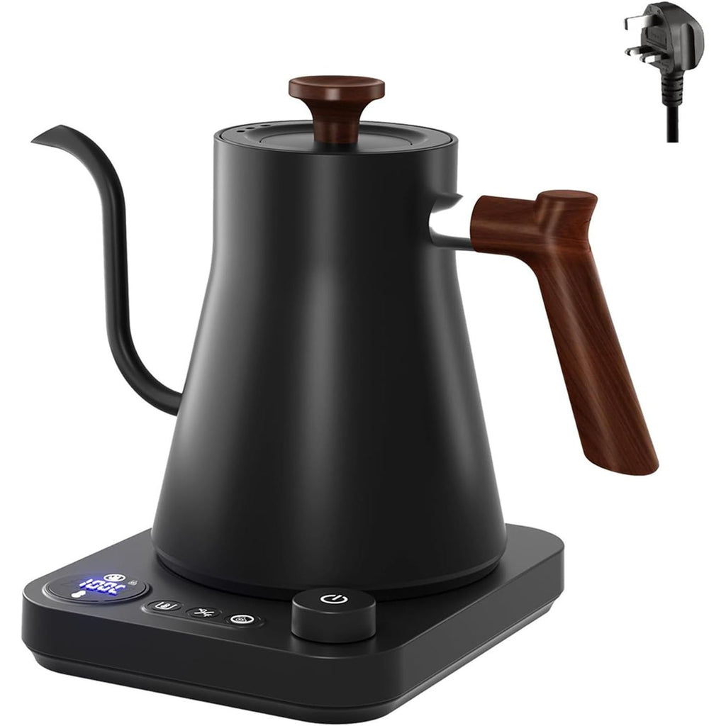 Electric Gooseneck Kettle for Pour-Over Coffee, Black - 900ml