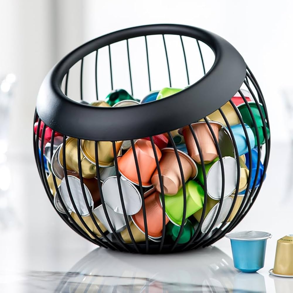 Coffee Capsule Organizing Metal Basket ELH302 - Black