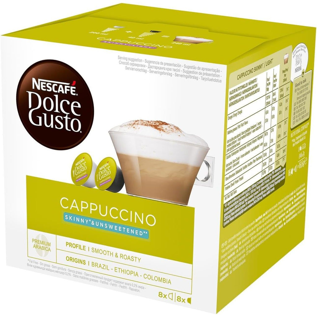 Dolce Gusto Cappuccino Skinny & Unsweetened  - (16 Capsule Pack)