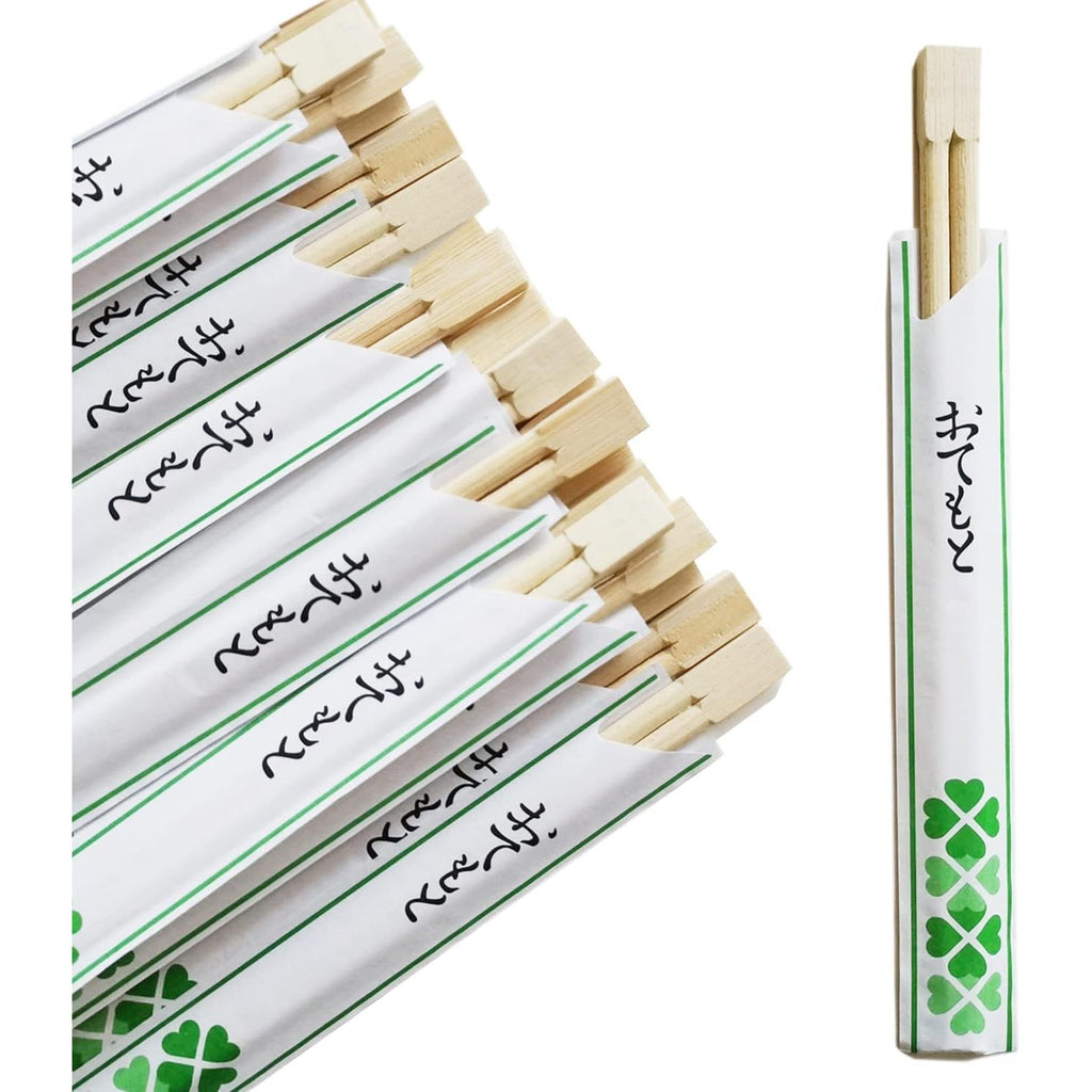 Disposable bamboo chopsticks with cover - 100 Pairs