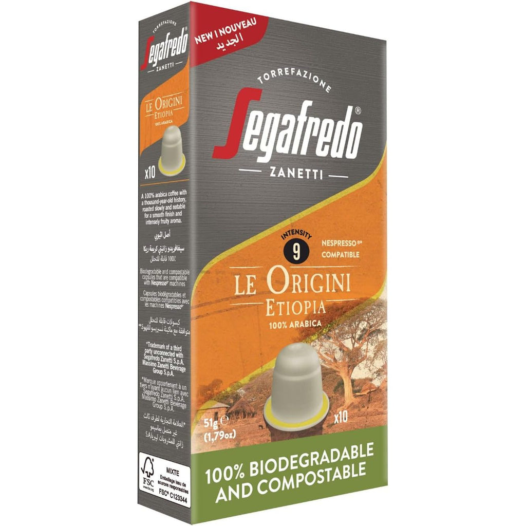 Segafredo Le Origini Etiopia 100% Arabica: Nespresso Compatible - 10 Capsule Pack