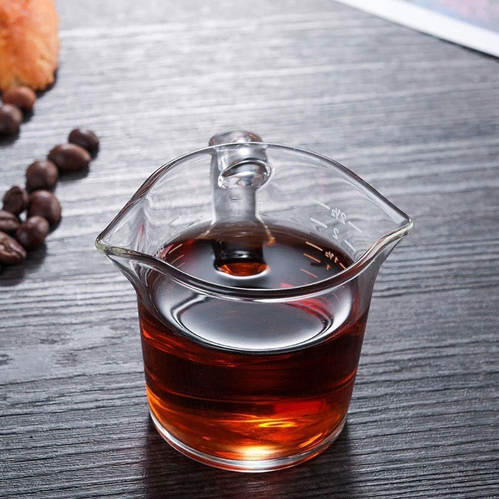 Double Spout Measuring Espresso glass cup with handle - 70ml