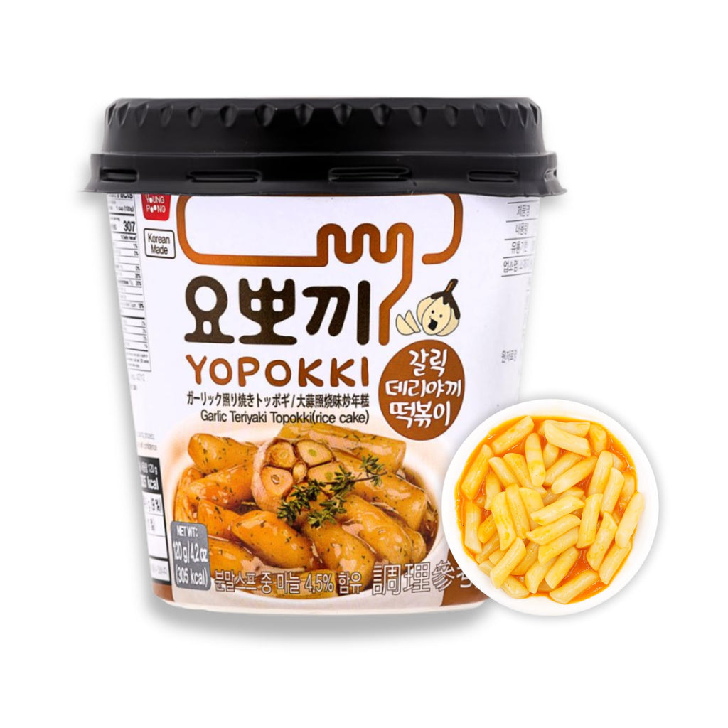 Yopokki Garlic Teriyaki Tteokbokki Korean Rice Cake Cup - 120g