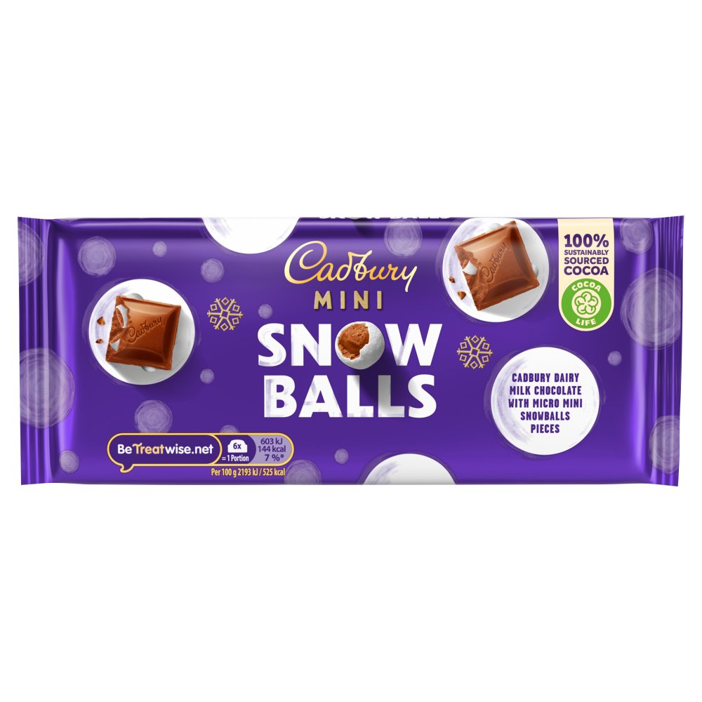 Cadbury Dairy Milk Mini Snowballs Chocolate Bar - 110g