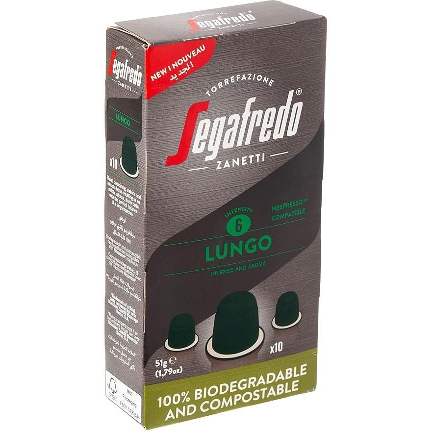 Segafredo Lungo - Nespresso Compatible: 10 Capsule Pack