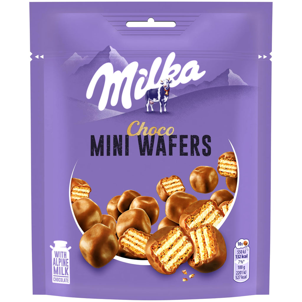 Milka Mini Wafers Biscuits with Creamy Filling and Covered Chocolate 110g