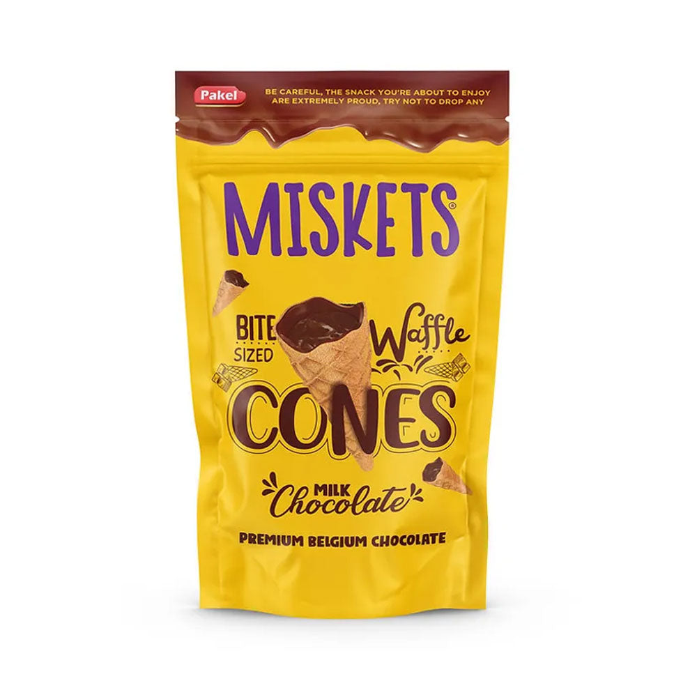 Miskets Bite Size Milk Chocolate Waffle Cones - 100g