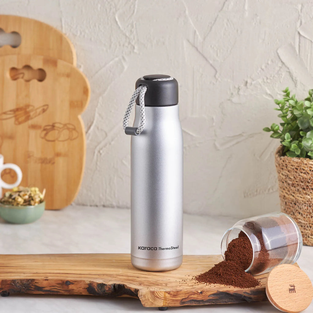 Karaca Fashion Sport Steel Leakproof Thermos (Silver)-500ml