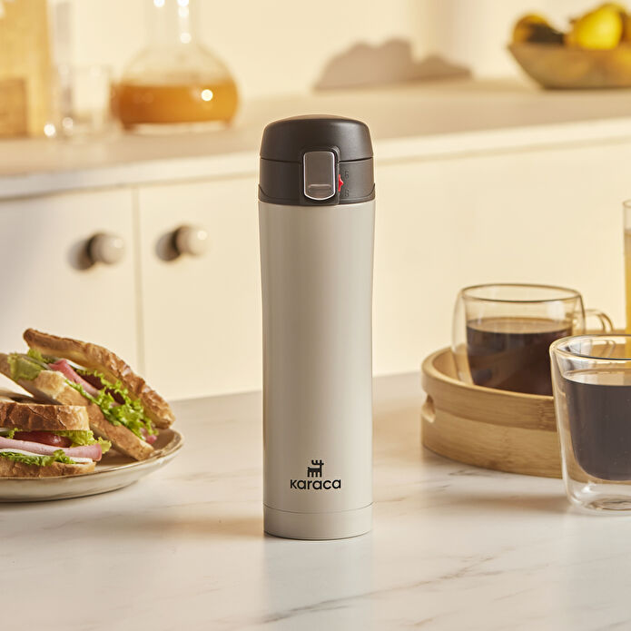 Karaca Pluton Steel Leakproof Thermos Cream 450 ml