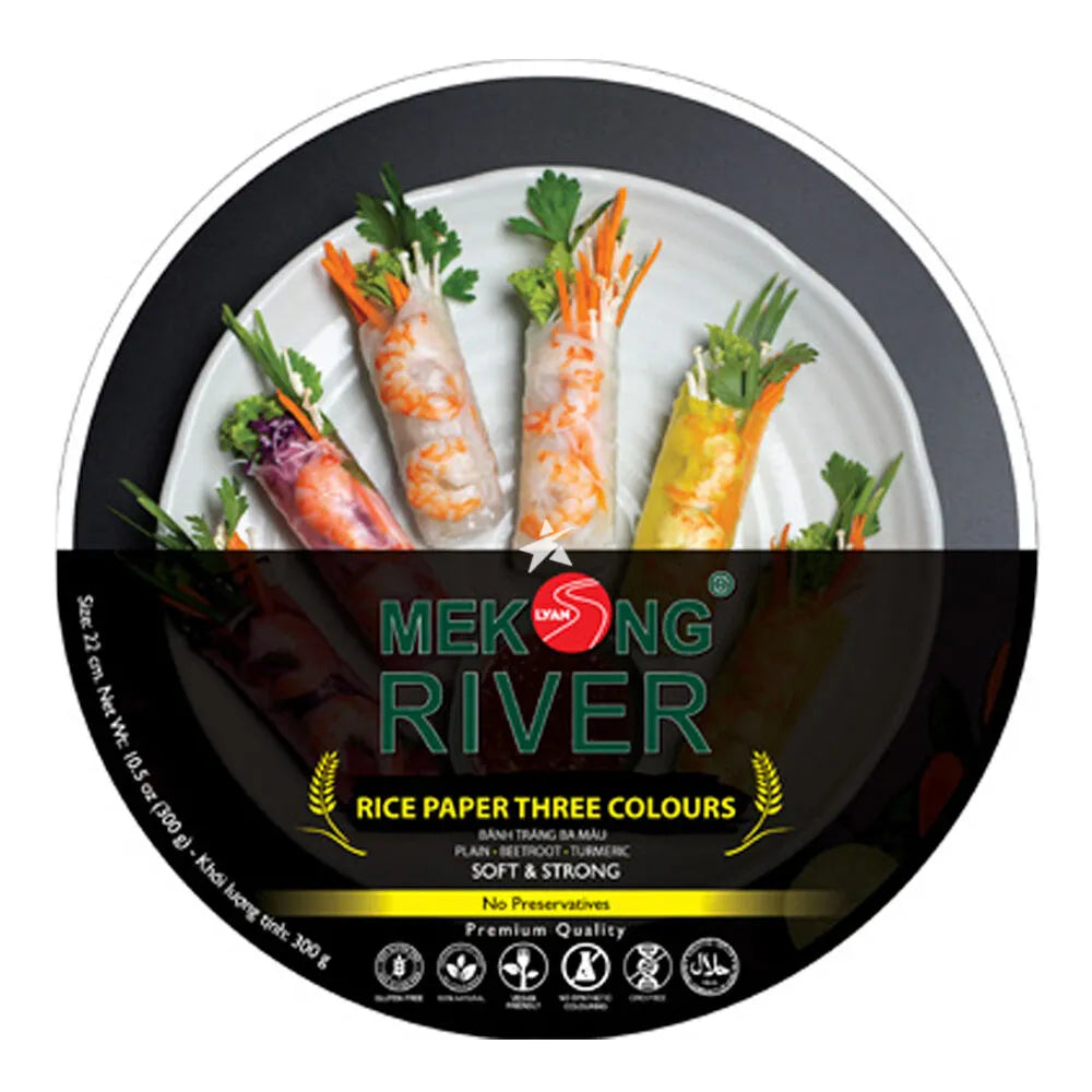 Mekong River Rice Paper. Three Colours (22cm) 300g