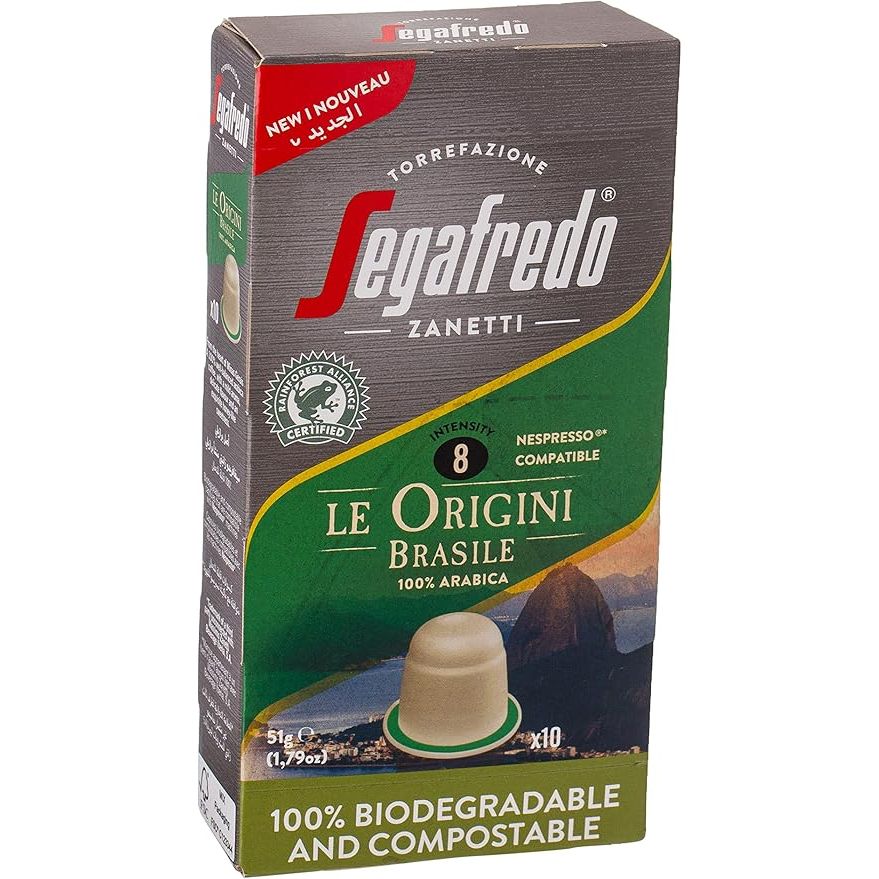 Segafredo Le Origini Brasile 100% Arabica: Nespresso Compatible  - 10 Capsule Pack