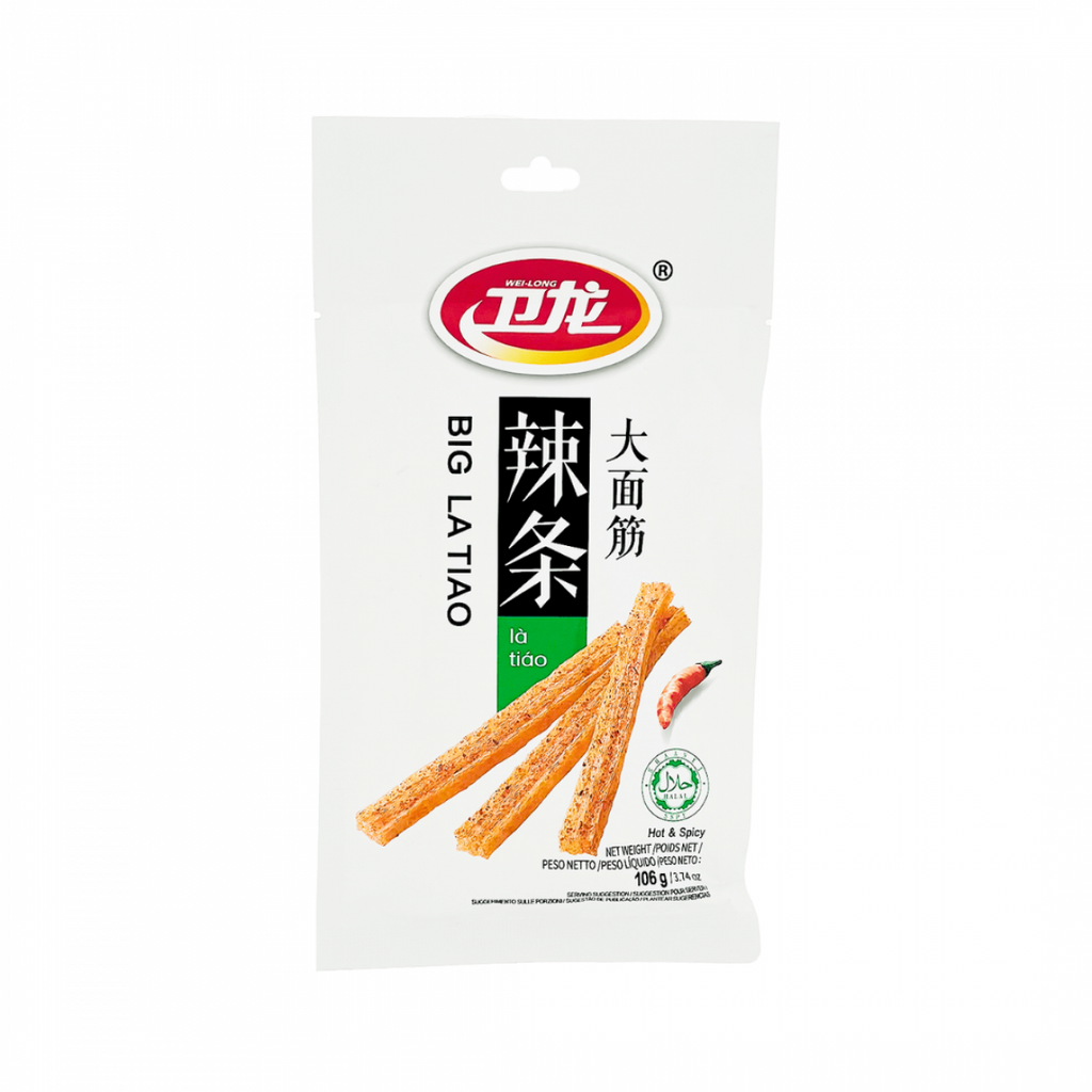 Wei-Long LoBig La Tiao Hot & Spicy Gluten Strips - 106g