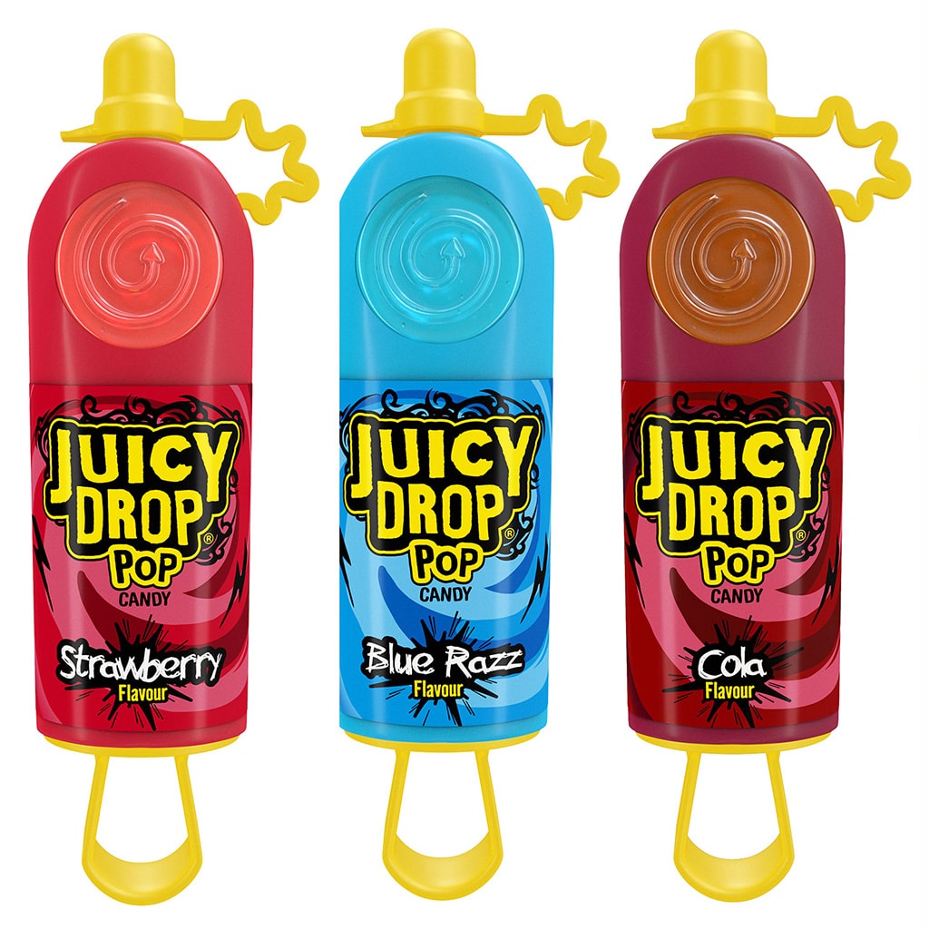 Bazooka Juicy Drop Pop Lollipop With Sour Gel - 26g