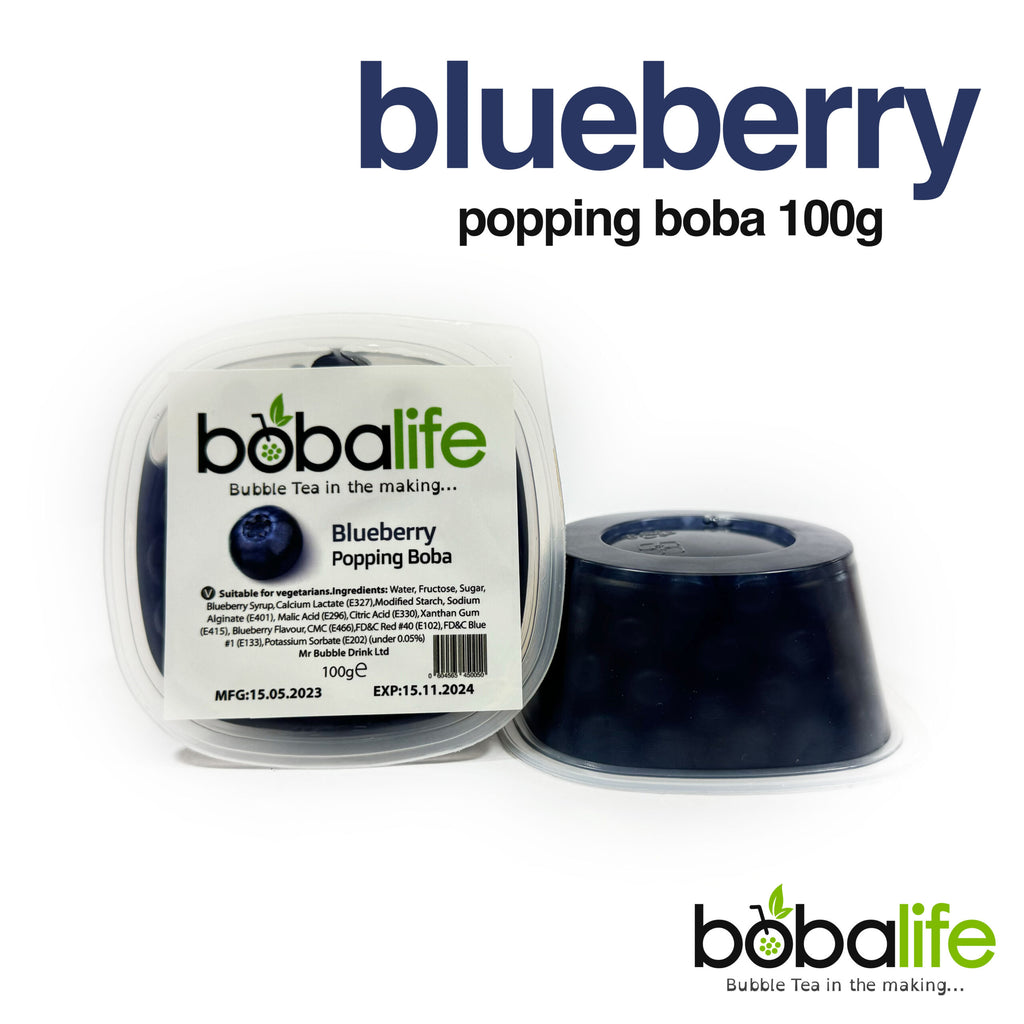 Bobalife Bubble Tea, Fruit Flavoured Popping Boba, Blueberry - 100g