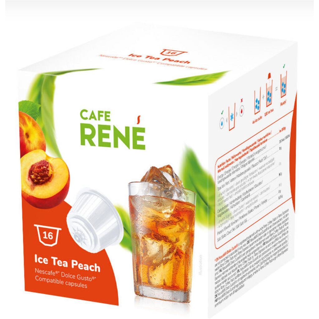 Cafe René Peach Ice Tea - Dolce Gusto Compatible - 16 Capsules