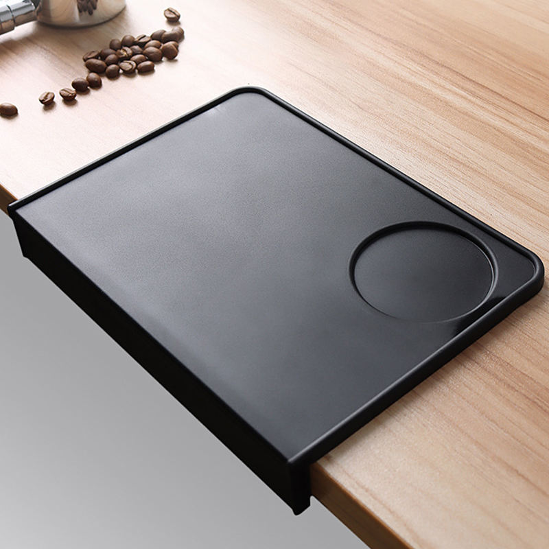 Silicone Coffee Tamper Mat,Black, Square